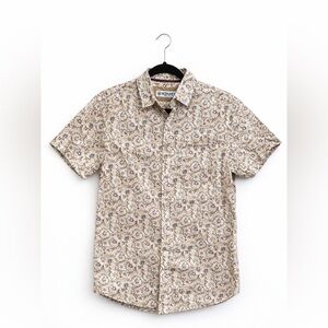 Men’s Paisley Print Button Up Shirt Short Sleeve